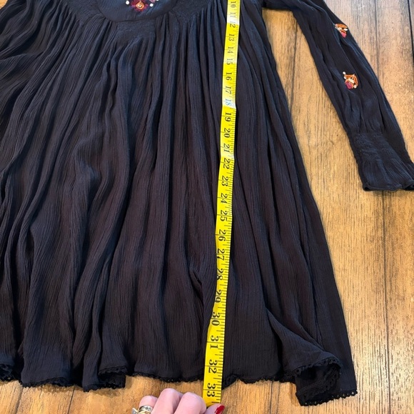 Free People Mohave Embroidery Crepe Mini Dress in Black, Small, Boho, Hippie - Picture 11 of 11